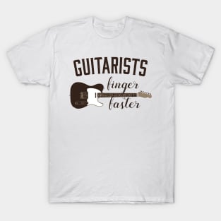 Guitarists Finger Faster Musician Funny Guitar Pun T-Shirt